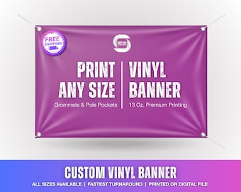 Personalized Vinyl Banner Printing for Business and Events, Custom Banner, Customized Banner, Custom Sign, Custom Logo, Custom Backdrop