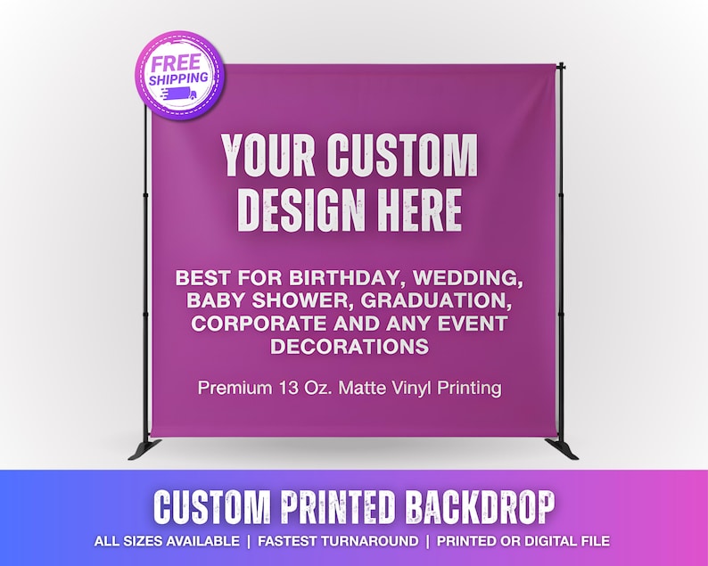 Customized Backdrop, Custom Party Backdrop, Personalized Photo Backdrop ...