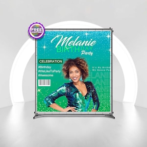 Magazine Cover Birthday Backdrop, Custom Birthday Banner, Step and Repeat Backdrop, Picture Backdrop Photo, Vinyl Party Backdrop