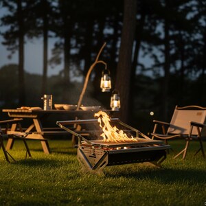 Portable No-Weld BBQ Grill DXF File for Laser Cut: Foldable Outdoor Vector Plan image 7