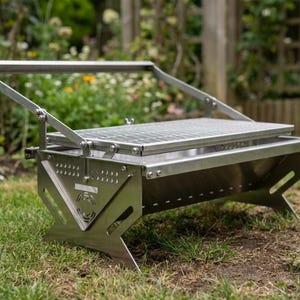 Portable No-Weld BBQ Grill DXF File for Laser Cut: Foldable Outdoor Vector Plan image 3