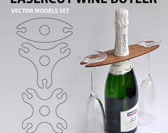 DXF-bestanden voor wijnglazenhouder van hout en metaal (Wine Butler)