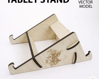 Tabletstandaard Vectorbestanden DXF-pdf voor multiplex MDF-bureaubladhouder