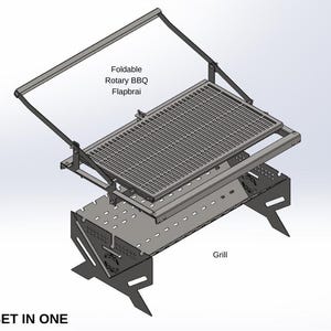 Portable No-Weld BBQ Grill DXF File for Laser Cut: Foldable Outdoor Vector Plan image 10