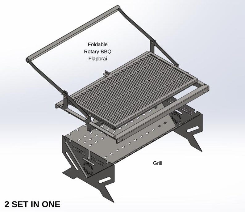 Portable No-Weld BBQ Grill DXF File for Laser Cut: Foldable Outdoor Vector Plan image 10