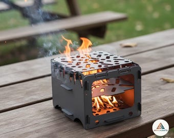 Portable Wood Stove Laser Cut Plan, Foldable Camp Grill DXF File (Digital Files) (1mm)