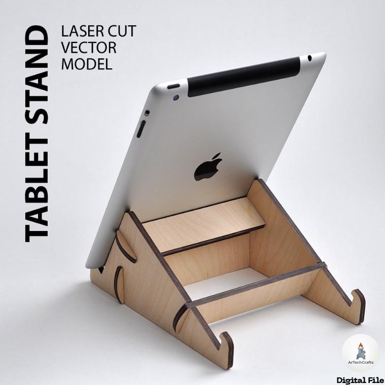 Tablet Stand Vector Files DXF PDF for Plywood MDF Desktop Holder - Etsy