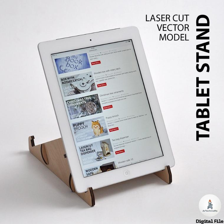 Tablet Stand Vector Files DXF PDF for Plywood MDF Desktop Holder - Etsy