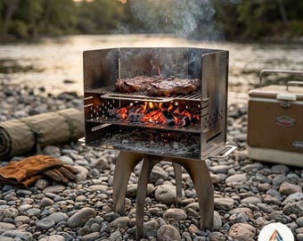 Modular BBQ Grill DXF File Portable Interlocking Camp Fire Pit Laser Cut