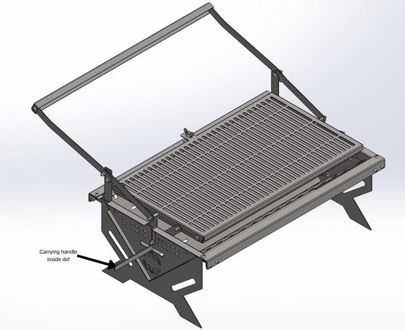 Portable No-Weld BBQ Grill DXF File for Laser Cut: Foldable Outdoor Vector Plan image 11
