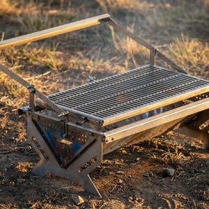 Portable No-Weld BBQ Grill DXF File for Laser Cut: Foldable Outdoor Vector Plan image 6