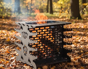 Vertikale BBQ Grill Laser Cut Datei | Spieß & Feuerstelle Pläne (Digitaler Download)