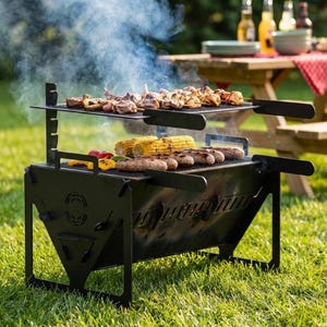 Draagbare BBQ-grill, lasergesneden campingfornuisplan (digitaal bestand)