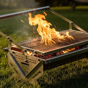Portable No-Weld BBQ Grill DXF File for Laser Cut: Foldable Outdoor Vector Plan image 8