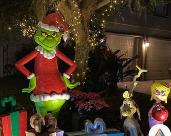 Levensgroot Grinch 3D-printbestand (STL) Kerstbeeldje decoratie 2000 mm
