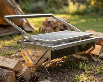 Parrilla portátil, barbacoa plegable, archivos DXF cortados con láser (descarga digital)