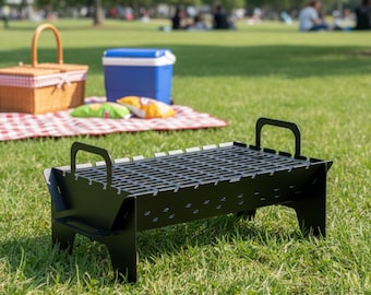 Portable & Foldaple Grill : Collapsible Fire Pit, Plasma-Laser CNC Cut(Dxf Svg Pdf Step) (MEDIUM SIZE)(2mm)