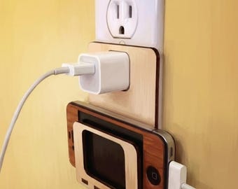 Universal Laser Cut Phone Charging Holder DXF File For Wall Outlet - Digital File