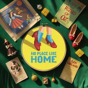 No Place Like Home- Wizard of Oz Quote Cross Stitch