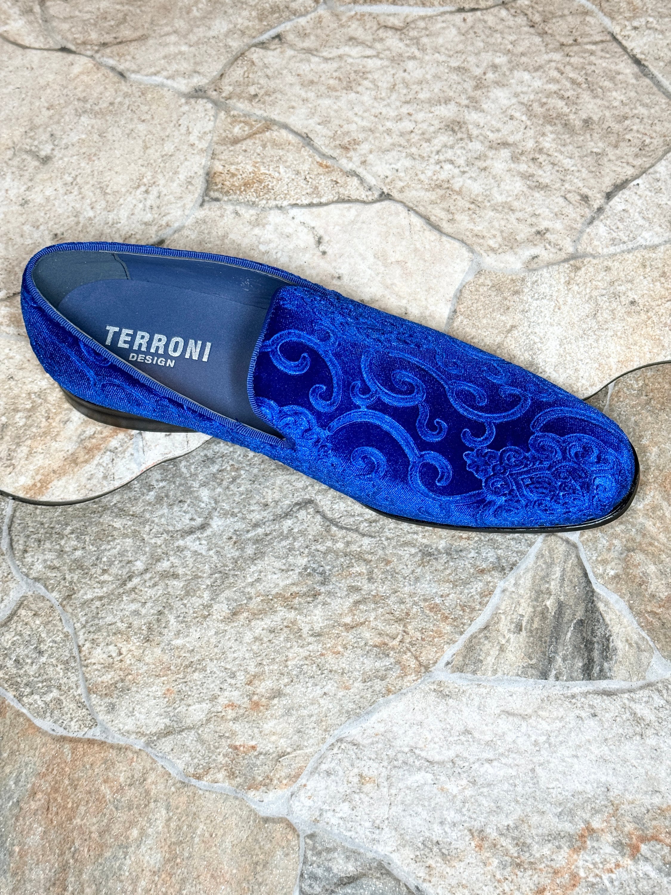 Terroni Royal Blue Men\'s Slip-On Dress Shoe-Fashionable-Italian Design Terroni Royal Blue Men main image 4