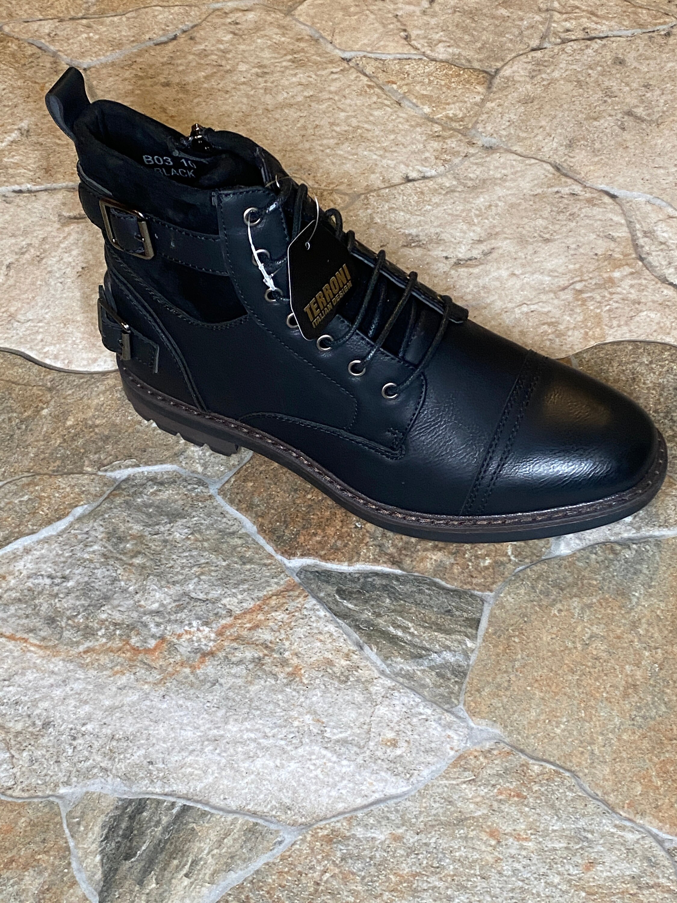 Terroni Men\'s Black Casual Lace Shoe-Fashionable-Italian Design Terroni Men main image 2