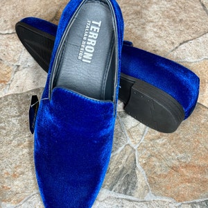 blue dress for baby girl Royal Blue Silk Heels with Crystal Flower Ornament main image 0