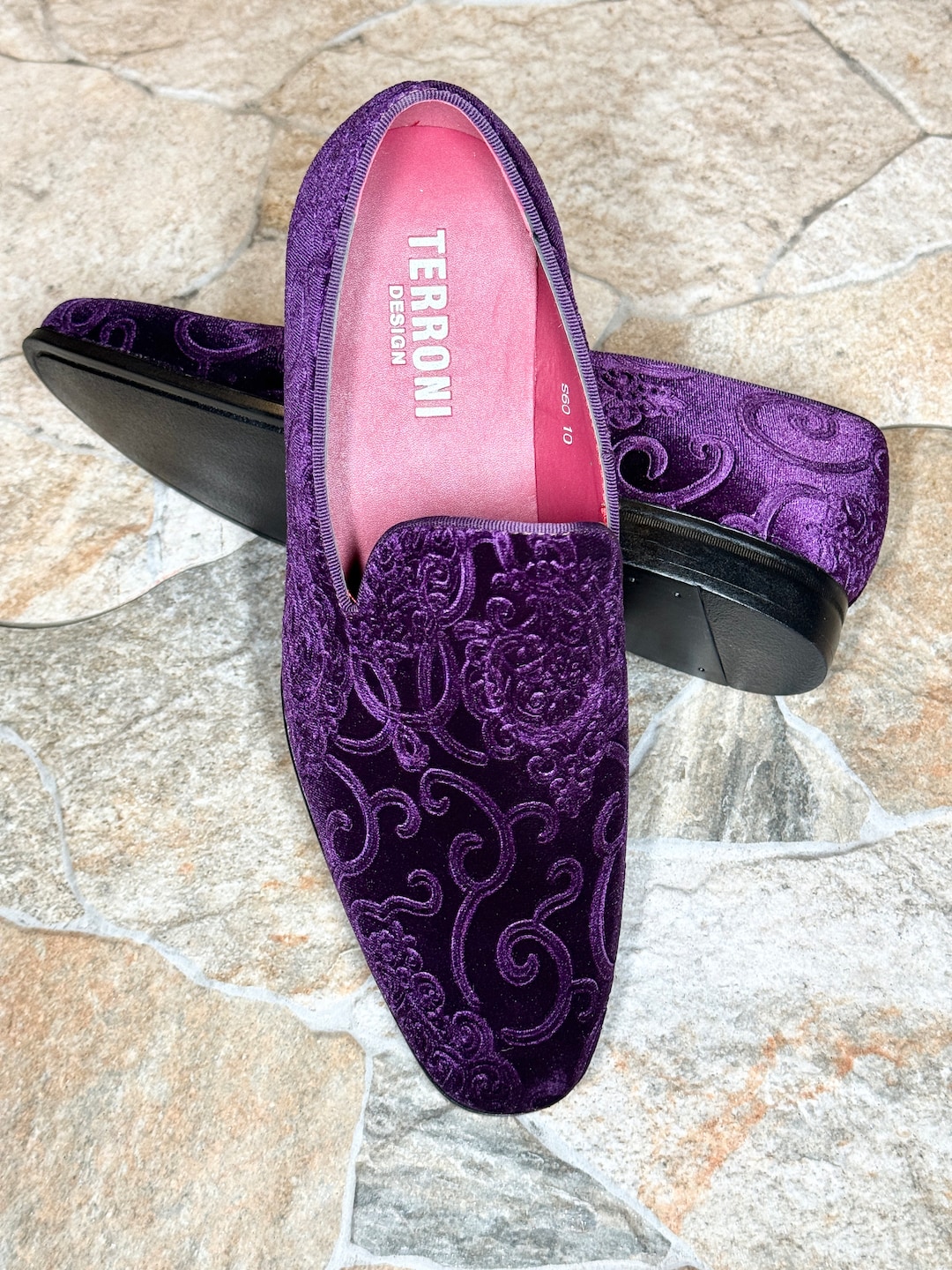 purple velvet dress shoes mens Stacy Adams Mens Purple Velvet Prom Shoes Smoking Loafer OS25732-542