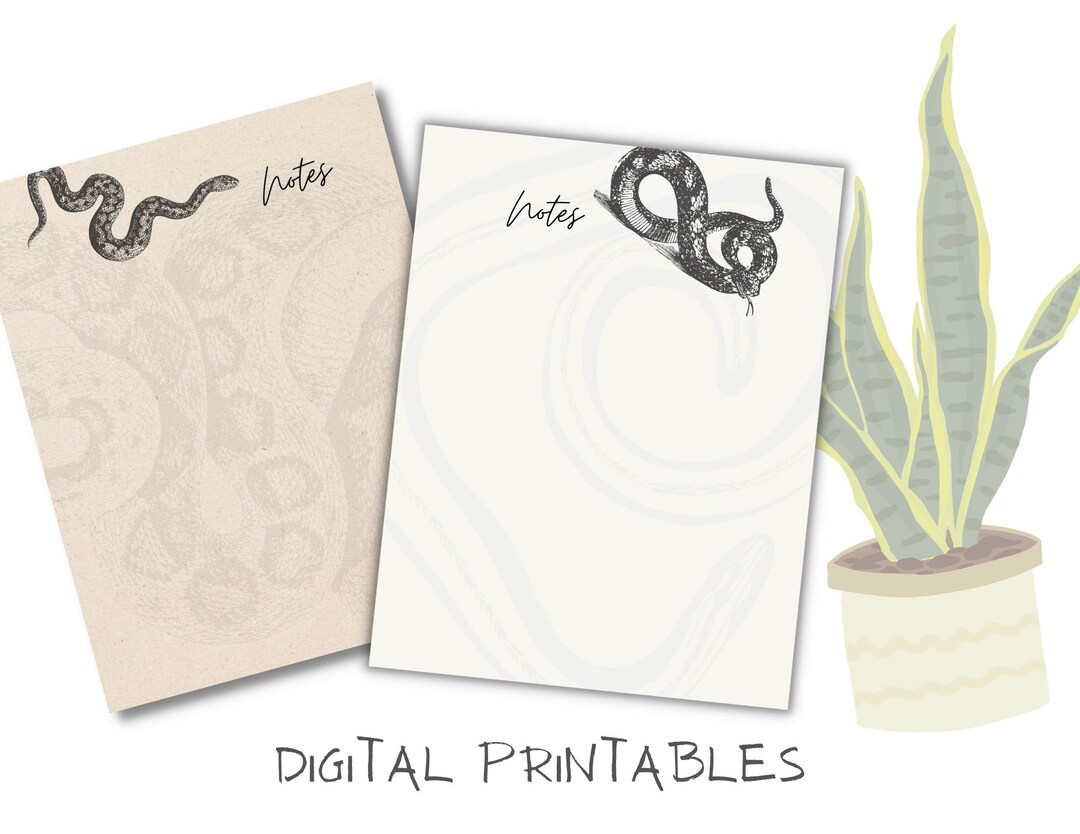 Snake Stationery for Notes PRINTABLE ONLY PDF - Etsy