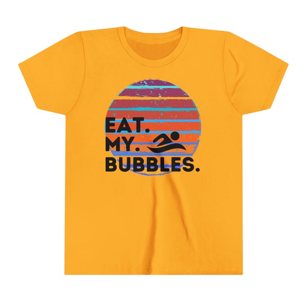 Youth swim fan tee/swim gift/eat my bubbles/kids fun swim fan shirt
