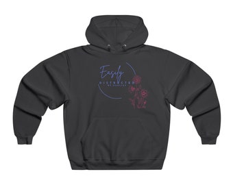 Easily distracted by dahlias/flowers/gift/gardener/Men's NUBLEND® Hooded Sweatshirt