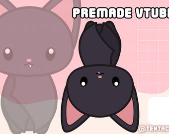 Chibi Hanging Bat VTuber | Spooky Season Premade Twitch Model