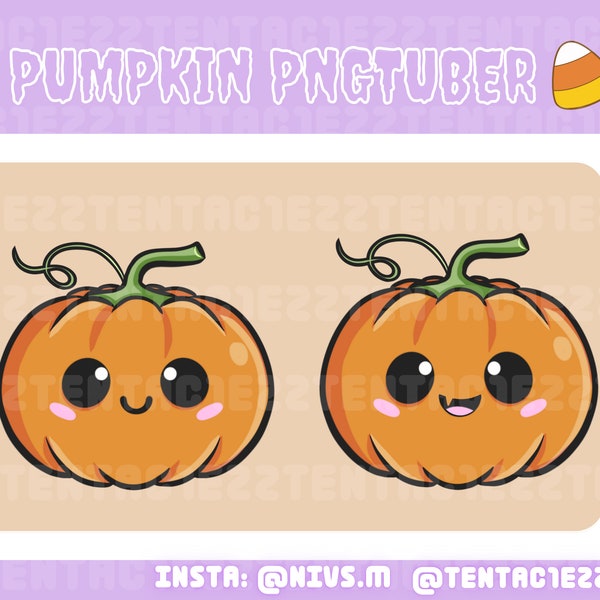 Kawaii Cute Spooky Halloween Pumpkin PNGtuber for Twitch and Youtube Streaming