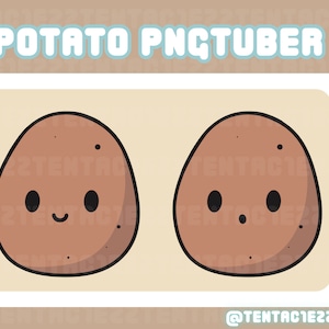 May include: Two cartoon potatoes with faces. The potato on the left is smiling, while the potato on the right has a surprised expression. The text "POTATO PNCTUBER" is at the top of the image. The text "@TENTAC1E22" is at the bottom of the image.