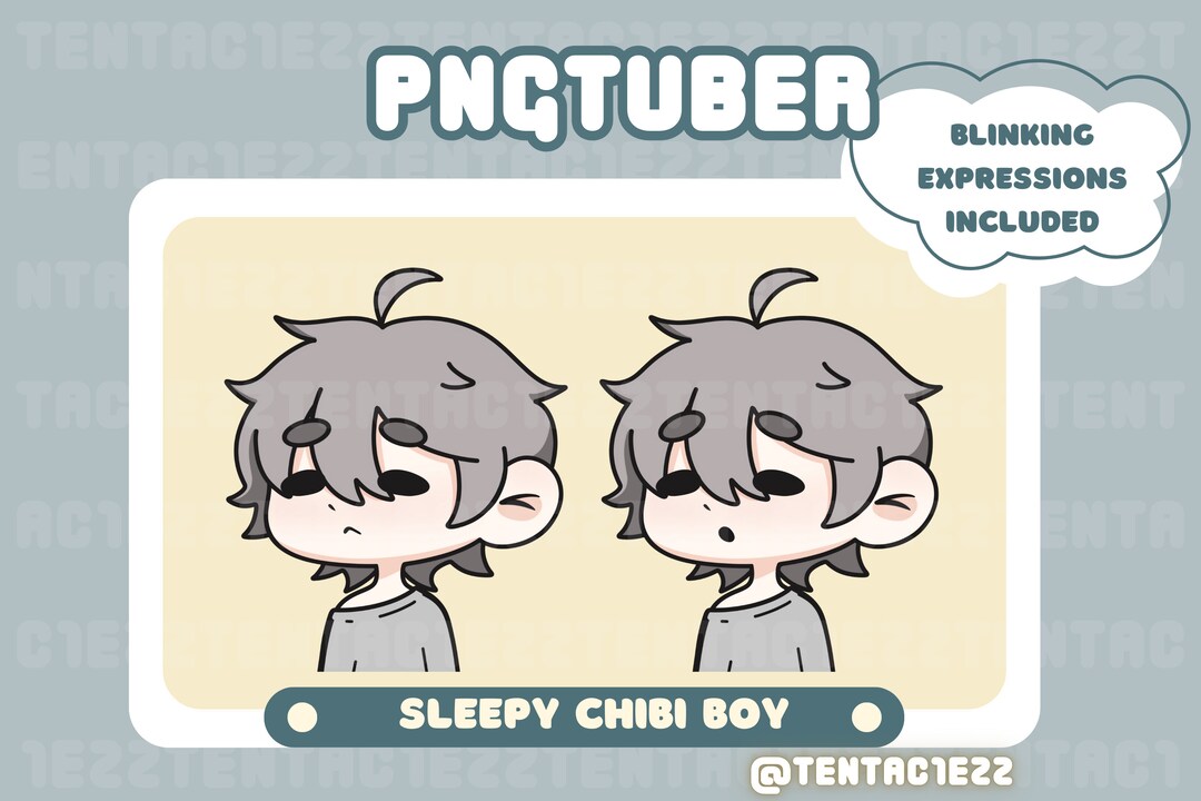 Cute Sleepy Boy Pngtuber for Twitch and Youtube Stream | Premade ...