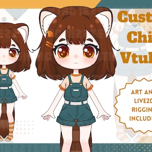 Cute Custom Chibi Vtuber Model | Chibi Vtuber Commission | Live2D Rigged Chibi Vtuber Model | Personalized Chibi Vtuber | Hand Drawn