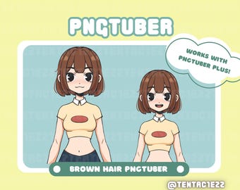 Cute Brown Haired PNGTuber for Twitch and Youtube Stream |  Premade PNGTuber | Burnette PNGtuber | Cute PNGtuber