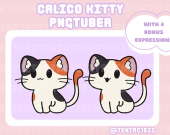 Süße Glückskatze PNGTuber für Twitch und YouTube Stream | Vorgefertigte PNGtuber | Kitty PNGtuber | Katze PNGtuber | Chibi