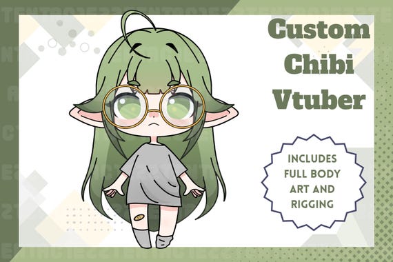 Custom Mini Chibi Vtuber Model | Hand-Drawn, Live2D Rigged