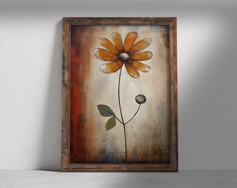 Vintage Flower Market Art, Floral Botanical Print (Digital Download)