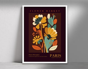 Flower Market Art Print, Paris Floral Decor (Digital Download)