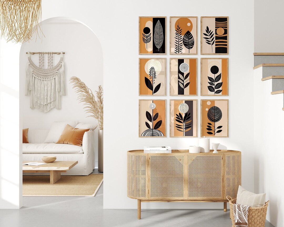 Boho Abstract Wall Art Prints, Set of 9 (digital Download) - Etsy