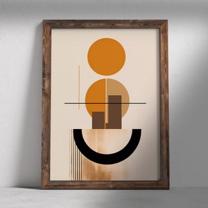 Mid Century Art Print, Neutral Modern Wall Art Decor, Minimalist Digital Prints, Boho Style Art Prints, Instant Download