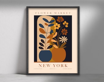 Blumenmarkt Print, New York Floral Wandkunst (Digitaler Download)