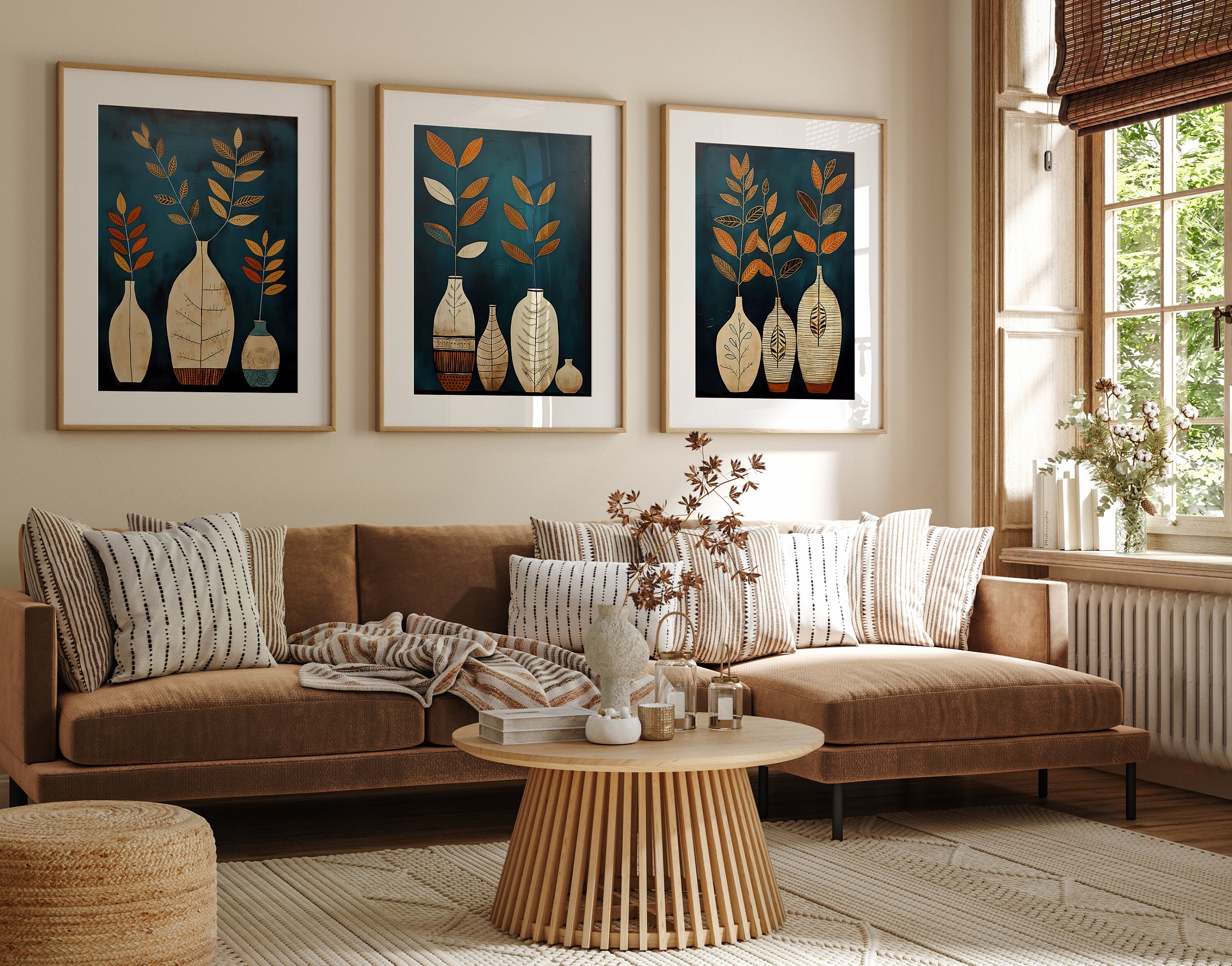 Boho Abstract Wall Art Prints, Boho Wall Decor, Set of 3 Wall Prints ...