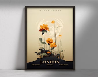 London Flower Market Print, Botanical Wall Art (Digital Download)