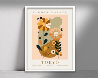Tokyo Flower Market Print, Botanical Wall Art (Digital Download)