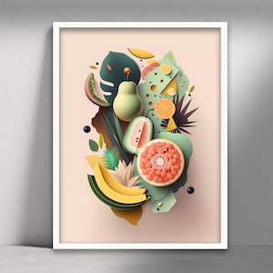 Kitchen Wall Art, Food Art, Food Illustration, Digital Prints, Kitchen Decor, Gastronomy Art, Printable Wall Art, Foodie Gift, Chef Art