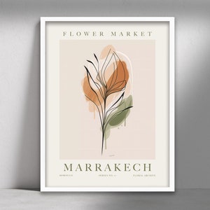Flower Market Print, Botanical Wall Art, Floral Decor Posters, Marrakech Flower Wall Art, Floral Wall Art, Digital Download