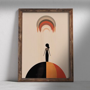Mid Century Art Print, Neutral Modern Wall Art Decor, Minimalist Digital Prints, Boho Style Art Prints, Instant Download, Boho Poster