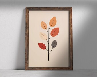 Mid Century Art Print, Neutral Modern Wall Art Decor, Minimalist Digital Prints, Boho Style Art Prints, Instant Download